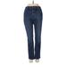 Simply Vera Vera Wang Jeans - High Rise Straight Leg Boyfriend: Blue Bottoms - Women's Size 2 - Dark Wash