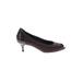Donald J Pliner Heels: Pumps Kitten Heel Classic Brown Print Shoes - Women's Size 8 1/2 - Almond Toe