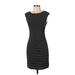 Ann Taylor LOFT Casual Dress - Sheath Crew Neck Sleeveless: Black Stripes Dresses - Women's Size Small Petite