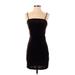 Crystal Sky Casual Dress - Bodycon Square Sleeveless: Black Print Dresses - Women's Size Small