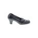 Aerosoles Heels: Slip On Chunky Heel Work Black Print Shoes - Women's Size 8 1/2 - Round Toe
