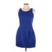 Rebecca Minkoff Casual Dress - Sheath Scoop Neck Sleeveless: Blue Solid Dresses - Women's Size 12