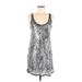 Aqua Casual Dress - Shift Scoop Neck Sleeveless: Silver Dresses - Women's Size Medium