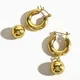 Peri'sbox-Boucles d'oreilles créoles en plaqué or et argent pour femme Chic Chunky Optics Dangle