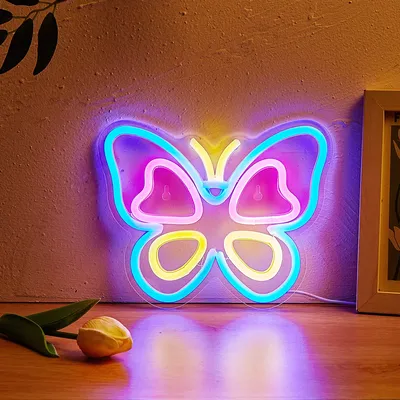 Chapel-buy-LED Neon Butterfly USB 62 Neon Signs Night Light 3D Wall Art Game Room Bedroom Living