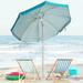 Highland Dunes Templeman 6' Beach Umbrella Metal in Blue/Navy | Wayfair 4BFF8BFCA90D46EE8E17DBCCED44FC41