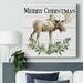 The Holiday Aisle® Merry Christmas Moose - Wrapped Canvas Graphic Art Canvas, Solid Wood | 24 H x 24 W x 1.5 D in | Wayfair