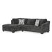 Black Reclining Sectional - Latitude Run® Bertka Ebony 2-Piece Sleeper Sectional w/ Chaise Polyester | 40 H x 120 W x 75 D in | Wayfair