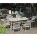 Wildon Home® Duchein Rectangular 6 - Person 62.99" L Outdoor Restaurant Dining Set Metal in Brown/Gray | 62.99 W x 30.31 D in | Wayfair