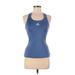 Adidas Active Tank Top: Blue Graphic Activewear - Women's Size X-Small