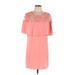 BB Dakota Cocktail Dress - Shift Scoop Neck Short sleeves: Pink Dresses - Women's Size Large