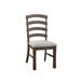 Gray Fabric Upholstered Dining Chairs Set of 2 Side Chairs, Solid Wood Armless Study Chairs with Slat Backrest for Living Room