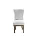 Gray Linen Wing Back Accent Chairs Upholstered Dining Chairs 2-pc