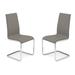 Casabianca Home Aurora Set of 2 Top Grain Dining Chairs Leather, White