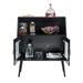 Black Sideboard Cabinet Storage Side Dining Table with Glass Door and Shelf, Living Room Side Table Accent Slim End Table