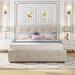 Queen Size Upholstered Platform Bed with 2 Drawers 1 Twin XL Trundle