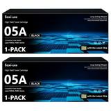 (with Chip) 05A Black Toner Cartridges Pack of 2 CE505D | 05A Toner Cartridge Black Replacement for 05A Toner 05X CE505X Compatible with Laser P2035 P2055 Series Printer | 05A CE505A Toner
