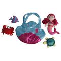 Soft Mermaid Doll Plush Ocean Animals Tote Bag Stuffed Animal Pack | Tiny Stuffed Animals Fish Stuffed Animal Small Plush Animals Little Stuffed Animals Crab Stuffed Animal Plush Turtle