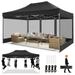 COBIZI Canopy Tent 10x15 Heavy Duty Pop Up Canopy Gazebo with Netting Screened Waterproof Ez up Canopy with Sidewalls Outdoor Instant Party Tent for Backyard Wedding Birthday BBQ Black