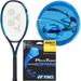 Yonex EZONE 110 Sky Blue Tennis Racquet 4 Grip Strung w Blue PolyTour Spin 125 for Additional Spin & a Solid Feel
