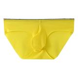 kpoplk Men s Underwear Breathable Mesh Supporter Cotton Pouch Jock Briefs Yellow 4XL
