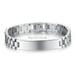 Silver Stainless Steel Flat ID link Bracelet Strap Chain Band Wristband for Men