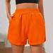 Munlar Orange Women s Shorts Elastic Waist Athletic Casual Shorts Shorts Yoag Golf Gym Summer Shorts for Women