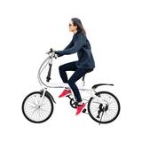 TFCFL White Folding Bike Foldable City Bike for Adult 20 Commute Bicycle 6 Speed Gears