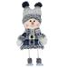 1 PCS Christmas Handmade Gift Cute Snowman Animated Plush Knit Doll Collectible Figurine Xmas Bedroom Home Decorations Holiday Presents Fabric Doll Cute Ski Swing Snowman Decora