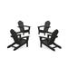 TrexÂ® Outdoor Furnitureâ„¢ 4-Piece Monterey Bay Adirondack Chair Conversation Set in Charcoal Black