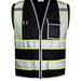 High Visibility Safety Vest for Men Women Professional Reflective Work Vest with 10 Pockets Construction Vest with Reflective Strips Security Vest Black Safety Vests Large