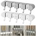 Grusce Mop and Broom Holder Wall Mount Anti-Slip Broom Hanger for Kitchen Organization Heavy Duty Cleaning Supplies Organizer Easy Install Tool Organizer for Closet Garage 4 Slot 5 Hooks