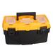 Torin 15.5 Plastic Storage Tool Box with Removable Tray and Screw Box Black/Yellow