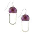 Modern Stone Chandelier Earring Amethyst/Silver