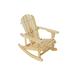 Adirondack Rocking Chair Wooden Patio Lounge Chair Solid Wood Chairs Finish All-Weather Lumber Armchair Weather Resistant Chair Outdoor Furniture for Patio Backyard Garden Lawn - Natural