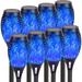 Solar Outdoor Lights 8 Pack Blue Solar Torch Light with Flickering Flame 12 LED Solar Tiki Torches for Outside Waterproof Landscape Decoration Outdoor Lights Garden Yard Patio Xmas Decorations