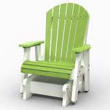 Wildridge Heritage Single Glider Lime Green and White Outdoor Weather Resistant Poly Patio Furniture