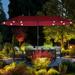 Autlaycil 13 Ft Solar LED Patio Umbrella 36 Solar Powered LED Lights & Crank System for Garden Deck Poolside Patio Red