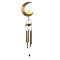 Moon Crackle Glass Ball Wind Chimes Solar Moon Night Light Casting Shadows Garden Decor Retro Copper Wind Bells Deep Tone Music Wind Chimes GTICPHYJ