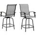 ELPOSUN Patio Swivel Bar Stools Set of 2 Outdoor Bar Height Patio Chairs for Backyard Pool Garden Deck with High Back and Armrest All-Weather Mesh 300lb Capacity Light Gray