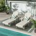 WestinTrends Adirondack Poly Reclining Chaise Lounge With Arms & Wheels (Set Of 2) Sand