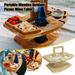 Clearance! Kitchen Utensils Portable Wooden Outdoor Picnic Wine Table Folding Beach Table Snack Cheese Tray