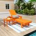 WestinTrends Shoreside Poly Reclining Chaise Lounge With Side Table for Outdoor Patio Garden Orange