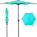 Abba Patio 7.5ft Outdoor Pool Market Patio Umbrella w/ Push Button Tilt and Crank 6 Ribs-Light Blue