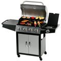 MASTER COOK 4 Burner Propane Gas Grill with Side Burner Outdoor Stainless Steel Barbecue Grill