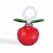 NUOLUX Crystal Apple Figurines Paperweight Glass Apple Sculpture Figurines Christmas Apple Gift Glass Art Craft for Home Decoration (Red)