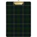 Coolnut Green Navy Blue Flannel Buffalo Plaid Clipboards for Kids Student Women Men Letter Size Plastic Low Profile Clip 9 x 12.5 in Golden Clip