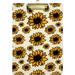 Coolnut Sunflower Print Floral Vintage Clipboards for Kids Student Women Men Letter Size Plastic Low Profile Clip 9 x 12.5 in Golden Clip