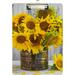 Coolnut Bouquet of Sunflower Floral Vintage Clipboards for Kids Student Women Men Letter Size Plastic Low Profile Clip 9 x 12.5 in Silver Clip