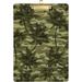 Coolnut Green Camoflage Palm Tree Clipboards for Kids Student Women Men Letter Size Plastic Low Profile Clip 9 x 12.5 in Golden Clip